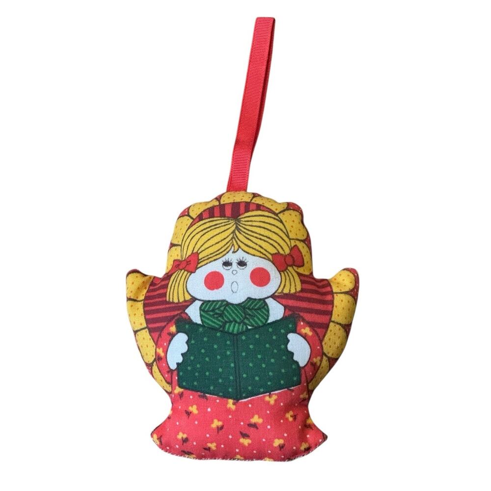 VTG‎ Angel Christmas Holiday Cloth Fabric Ornament Tree Singing Choir Hanging